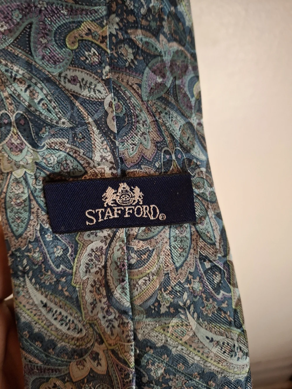 Stafford Paisley Silk Tie in Teal, Green, Blue